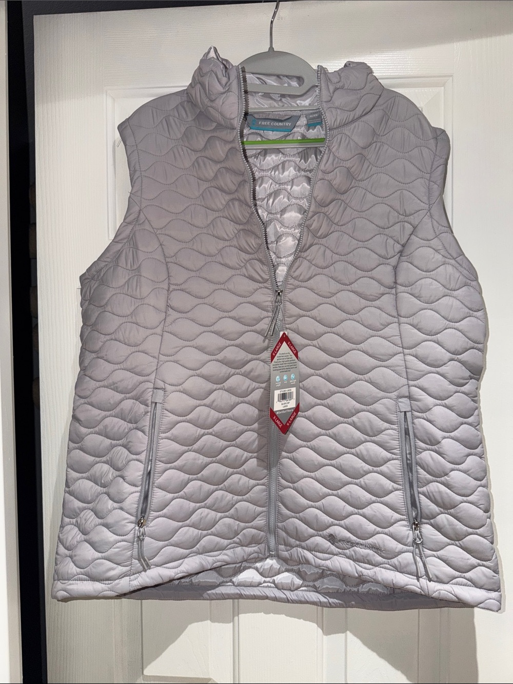 Free Country Quilted Light Gray Women's Puffer Vest